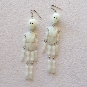 Full Skeleton 5 INCHES Glow In The Dark Earrings